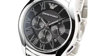 EMPORIO ARMANI AR1786 MENS WATCH CLASSIC SILVER BLACK DIAL  エンポリオアルマーニ シルバー ブラック レビュー メンズ