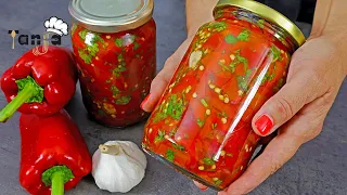 This is how I've been preserving roasted peppers with garlic for 10 years - salad for the winter