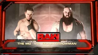 The Miz Vs Braun Strowman - WWE RAW, Nov 6th 2017 - WWE 2K18