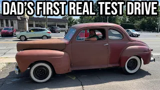 Dad Daily Takes His 1947 Ford Coupe For It's First Real Test Drive!!