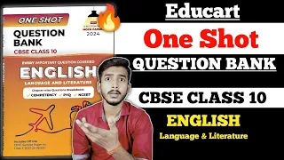 Educart One shot Question Bank Class 10 English for 2024 | one shot question bank unboxing 2024