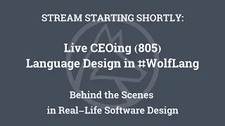 Live CEOing Ep 805: Language Design in the Wolfram Language [Engine Connectivity Engineering]