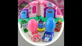 Robocar poli and friends surprise eggs with tsum tsum, thomas, hotwheels and hello kitty toys