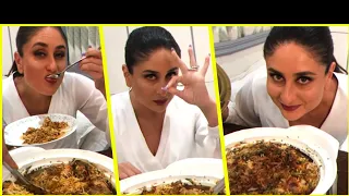 Kareena Kapoor Eating Biryani Jalebi Cake with Karisma Kapoor and Break her Diet..