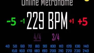 Metronomo Online - Online Metronome - 229 BPM 3/4