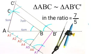 How to construct similar triangle | exercise 11.1 10th class question number 3 | construction 10th