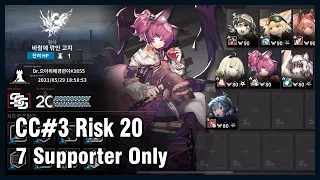 [Arknights] CC#3 Cinder Permanent Map - 7 Supporter Only Clear (Risk 20 / Week 1)