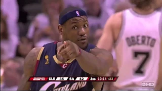 Lebron james funny performance finals 2007 full highlights playoff game 1 @san antonio Spurs