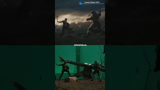 Captain America fight with thanos Behind the scenes green screen avengers endgame