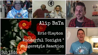 Alip BaTa " Wonderful Tonight - Eric Clapton " Fingerstyle Reaction Subtitle Indo