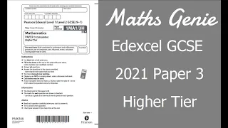 Edexcel GCSE Maths November 2021 Paper 3 Higher Exam Paper Walkthrough