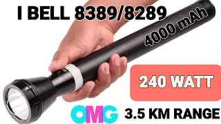 iBELL FL8289/8289 Torch. Rechargeable 240W, Ultra Long Beam Range 3.5 KM Torch Unboxing & Overview