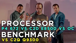 GTA 5 2015 Benchmark - Pentium 4 672 vs Core 2 Duo E8500 (Stock vs Overclocked) vs Core 2 Quad Q9300