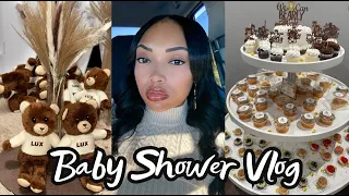 OUR BABY SHOWER VLOG| DIY BABY SHOWER IDEAS| FUN BABY SHOWER GAMES| WE CAN BEARLY WAIT THEME