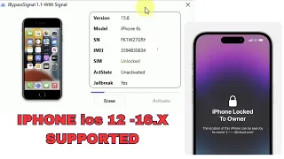 How to Bypass iPhone 5s-X iOS 12-16 With iBypassSignal TOOL || Hello screan bypass with Signal 100%🔥