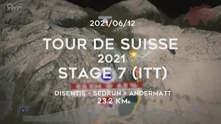 Tour de Suisse 2021 - Stage 7/8 (ITT: Disentis–Sedrun - Andermatt) - Route (parcours) & profile