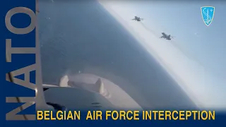 Belgian Air Force intercept group of Russian fighters flying over Baltic Sea