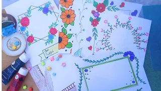 6 BEAUTIFUL BORDER DESIGNS✨/PROJECT WORK DESIGNS/A4 SHEET/FILE/FRONT PAGE DESIGN FOR SCHOOL PROJECT