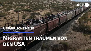 Mexiko: Migranten erreichen US-Grenze auf Dach eines Güterzuges | AFP
