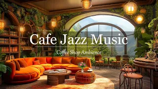 Chill Jazz Music with Early Morning Coffee Shop & Foggy Forest | Romance Coffee Shop for Great Mood