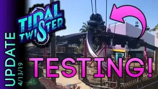 IT'S TESTING! HUGE Tidal Twister Construction Update 4/13/19 | SeaWorld San Diego's New Ride!