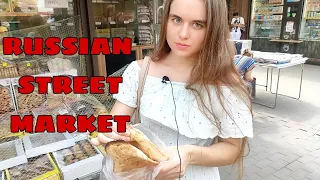 Russian street market. Is there still food in Russia?