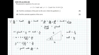 Differentiation and Cartesian Equations for Parametric Equations Involving Trig Functions