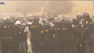 Police push protesters at UC Santa Cruz