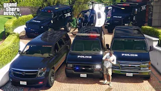 GTA 5 - Stealing Los Santos Swat Transporter Vehicles with Michael! | (Real Life Cars) #157