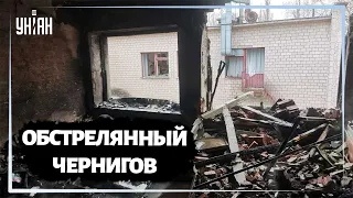 Район Чернигова после постоянных обстрелов вооруженных сил РФ