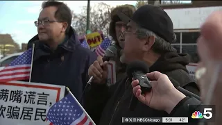 Residents rally against construction of migrant basecamp in Brighton Park