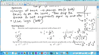 Math 30-1 Exponential Equations