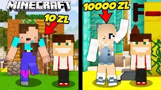 SIOSTRA ZA 10 ZŁ VS SIOSTRA ZA 10000 ZŁ W MINECRAFT! || MINECRAFT PRESTIŻ