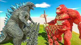 Legendary Godzilla War - Growing Godzilla 2014 VS Kong Fire, Size Comparison Godzilla