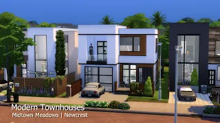 Sims 4 Modern Townhouse For Rent In Newcrest | Stop Motion Build With No Cc