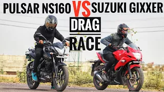 DRAG RACE | PULSAR NS160 VS GIXXER SF | RACE | AYUSH VLOGS