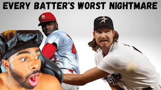 FOOTBALL Fan Reacts to The Scariest Pitchers In Baseball History (FIRST TIME REACTION)