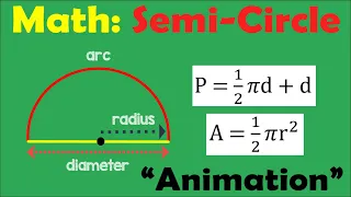 SEMI CIRCLE (Area & Perimeter) | Math Animation
