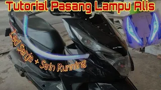 Proses Pasang Lampu Led Alis + Sein Running Di Motor Beat