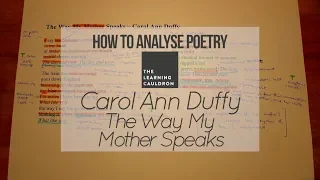 Carol Ann Duffy's "The Way My Mother Speaks" | How to Analyse Poetry