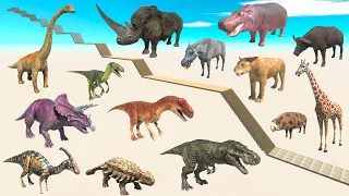 Animals vs Dinosaurs Slide Race - Animal Revolt Battle Simulator