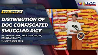 Distribution of BOC Confiscated Smuggled Rice (Speech) 09/19/2023