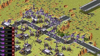 Red alert 2 --- Ore Gardens --- Brual Ai -- france vs 7 Yuri  brutal Ai