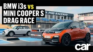 BMW i3s vs Mini Cooper S DRAG RACE | CAR Magazine