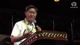 Cardinal Tagle cries recounting 2 stories at PCNE