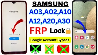 Samsung AO2,A03,A10,A12,A30,A20 FRP Bypass New Method | All Samsung Gmail Account Bypass Without Pc