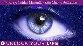 Third Eye Guided Meditation Level 1 with Chakra Activation Hypnosis (Binaural Beats)