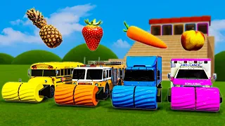 Wheels On The Bus + More Baby songs | Vehicles Harvesting Fruit | Kids Songs & Nursery Rhymes