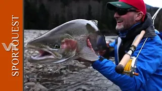 Fly fishing for Steelheads on the Skeena River, BC Canada