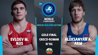 GOLD GR - 97 kg: M. EVLOEV (RUS) v. A. ALEKSANYAN (ARM)